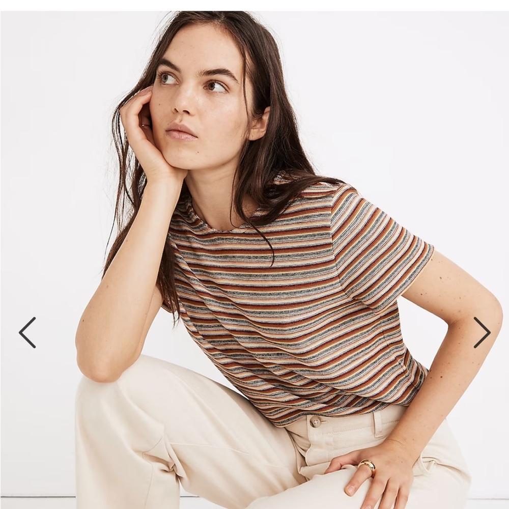 Madewell rainbow striped jacquard shrunken tee